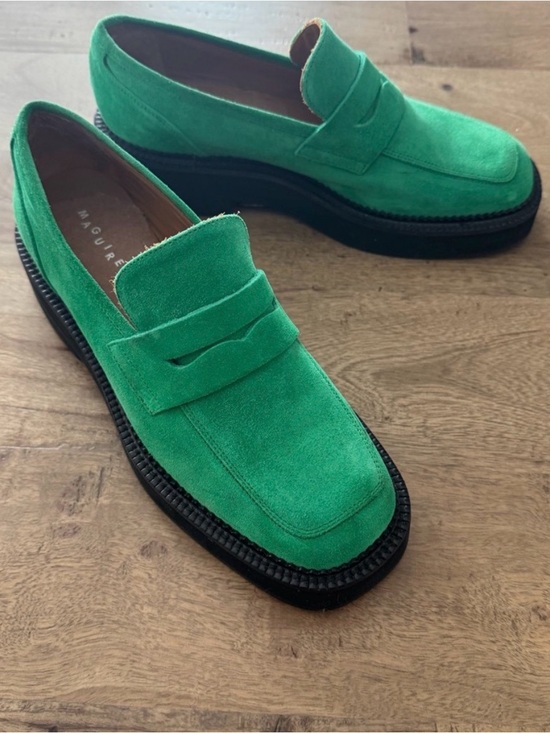 Maguire Shoes - Maguire Suede Paola Penny Loafers Peppermint Green
